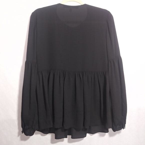 Banana Republic X Olivia Palermo Black Empire Sleek Blouse Top Size Small - Picture 9 of 9